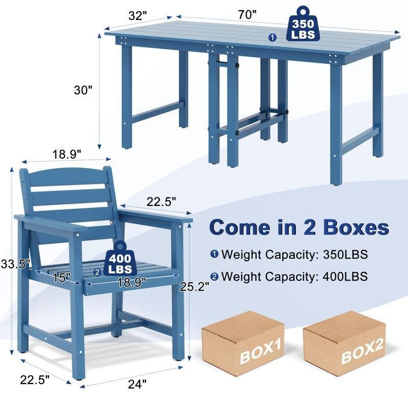 HDPE Malzeme Kollu Ergonomik 2li Set Bahçe Sandalyesi - 173828