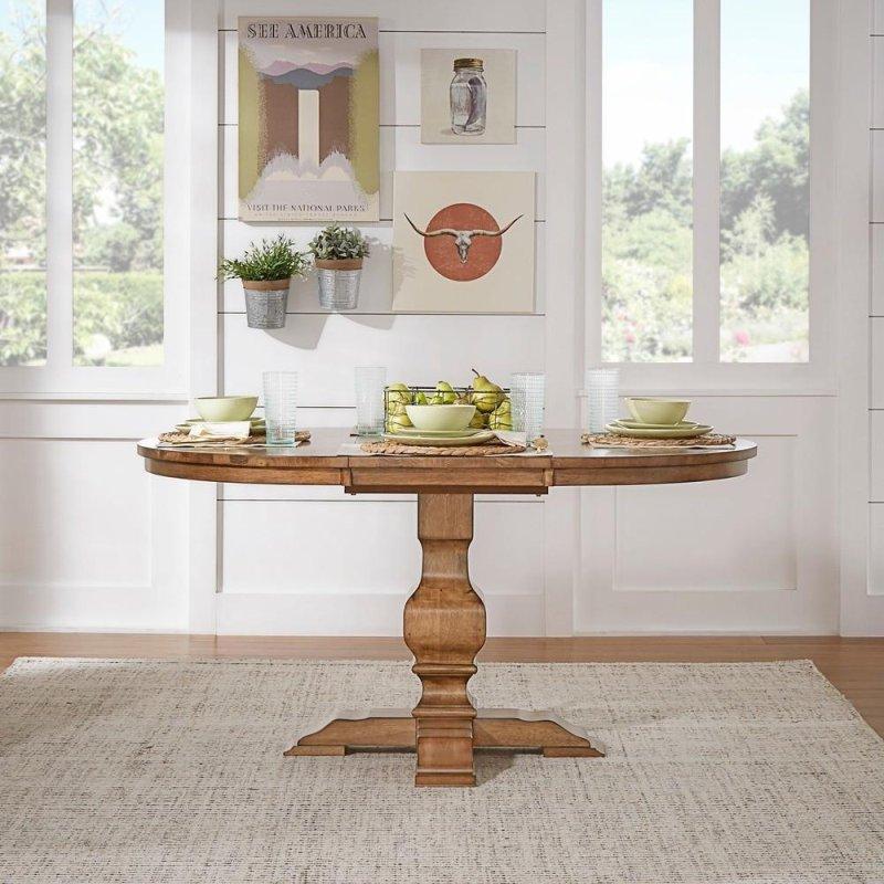 İki Renkli Masif Kauçuk Ağacı Açılabilir Oval Ayaklı Bohem Yemek Masası - 152 cm - 238093