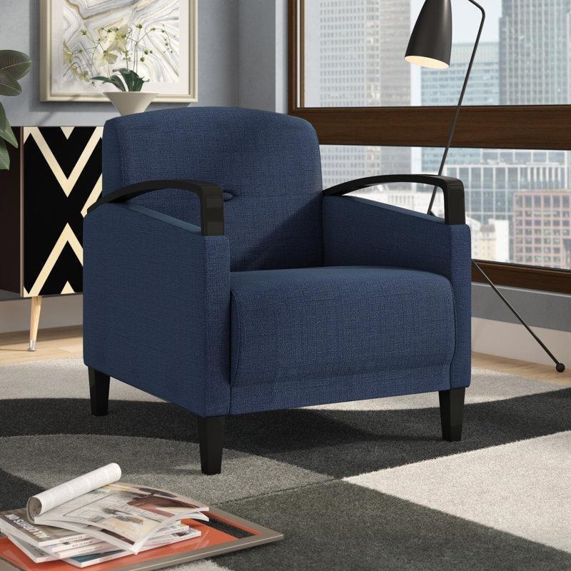 İndigo Kapitoneli Masif Ahşap Tekli Koltuk - 203685