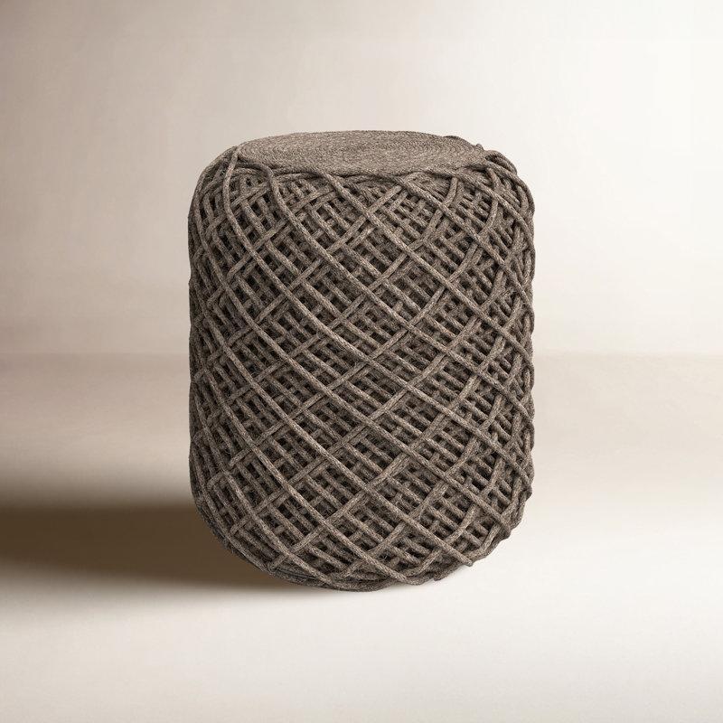Jüt Örgülü Yuvarlak Puf - 41x46 cm - 164815