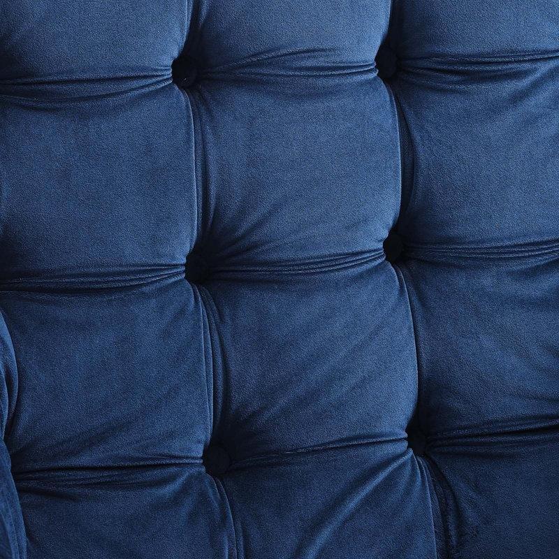 Kadife Düğme Kapitoneli Huş Ağacı Gold Detaylı Ayaklı Tekli Koltuk - 87 cm - 203318