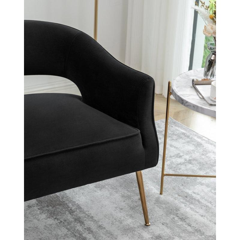 Kadife Gold Ayaklı İkili Koltuk - 131x70x73 cm - 207807