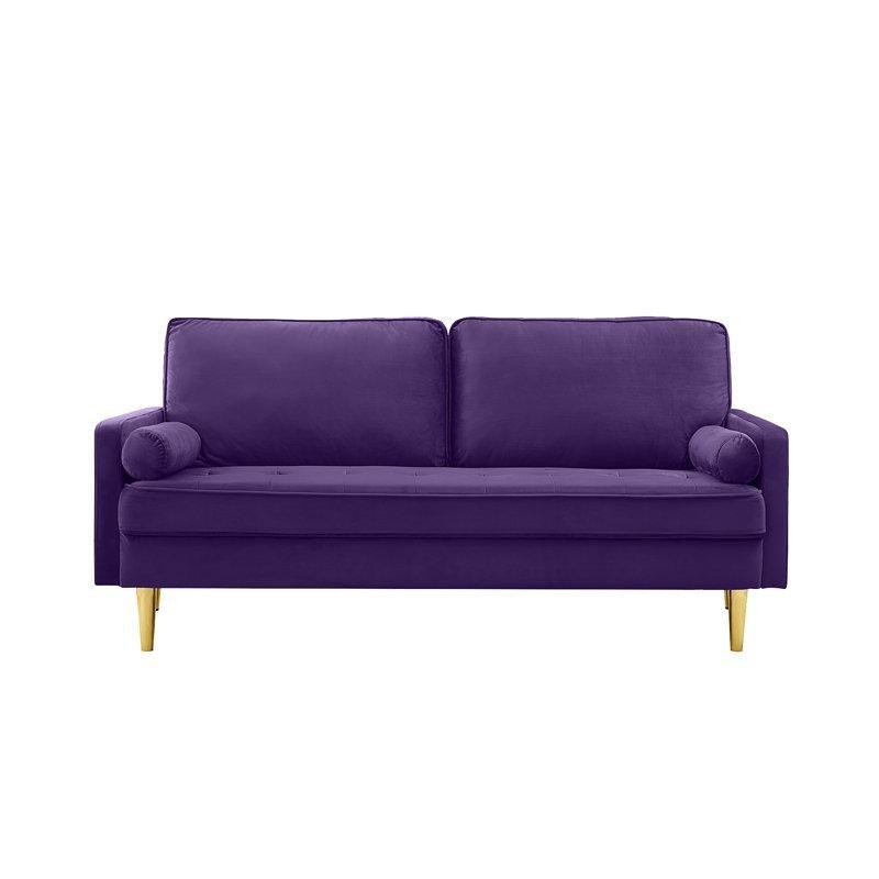 Kadife Kapitone Gold Ayaklı İkili Koltuk - 170 cm - 206019