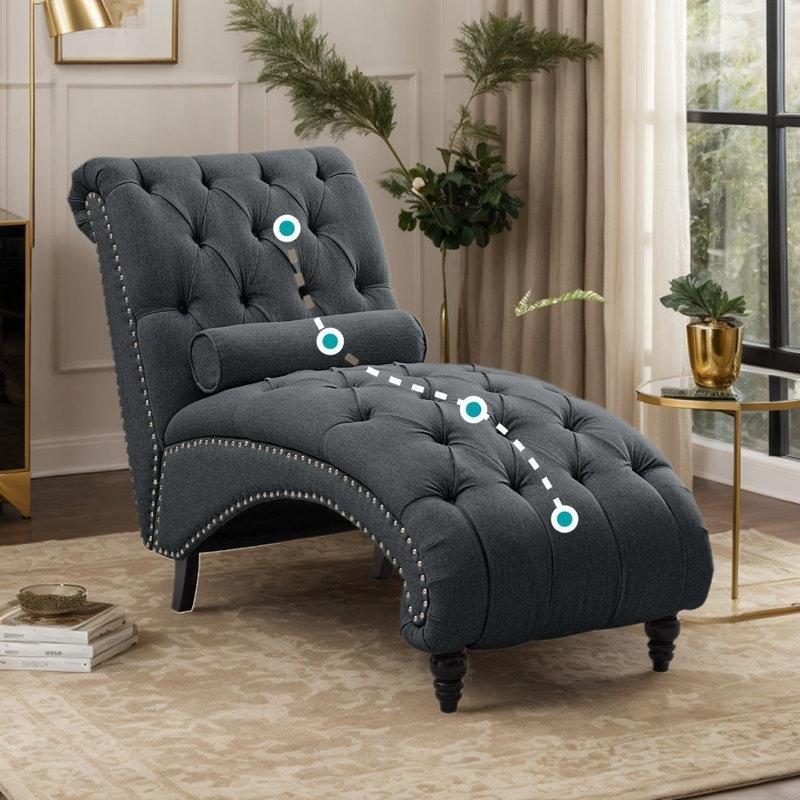 Kadife Kapitoneli Akrilik Ayaklı Zımba Detaylı Josephine Koltuk - 127 cm - 190891