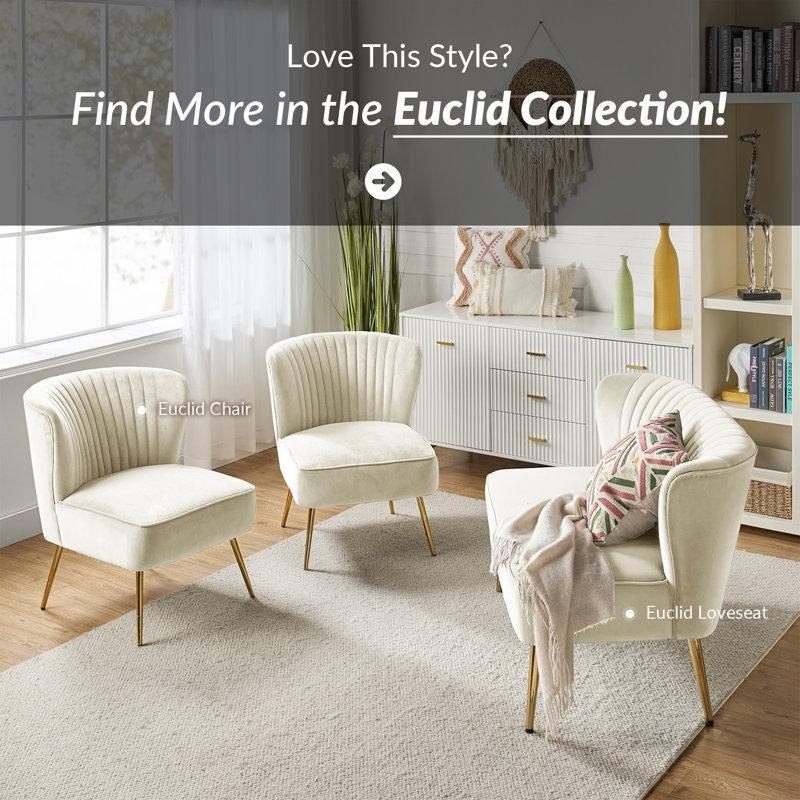 Kadife Kapitoneli Gold Metal Ayaklı Kolsuz İkili Koltuk - 120 cm - 197129