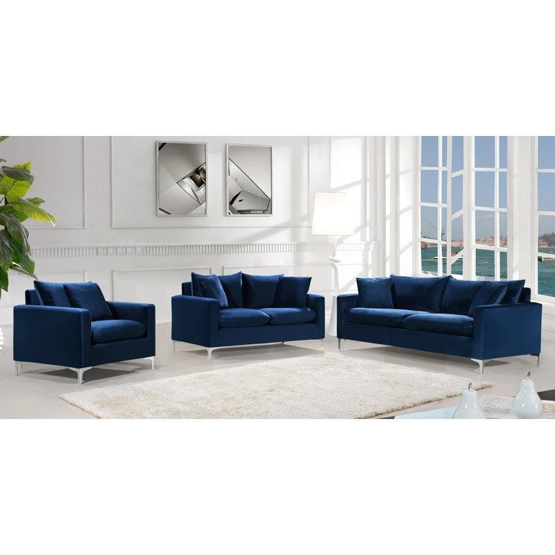 Kadife Kumaş Gold ve Krom Ayaklı Masif Huş Ağacı İkili Koltuk - 148 cm - 195449