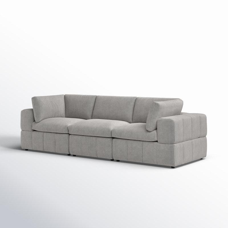 Kadife Kumaş Modüler Üçlü Koltuk - 276 cm - 195251
