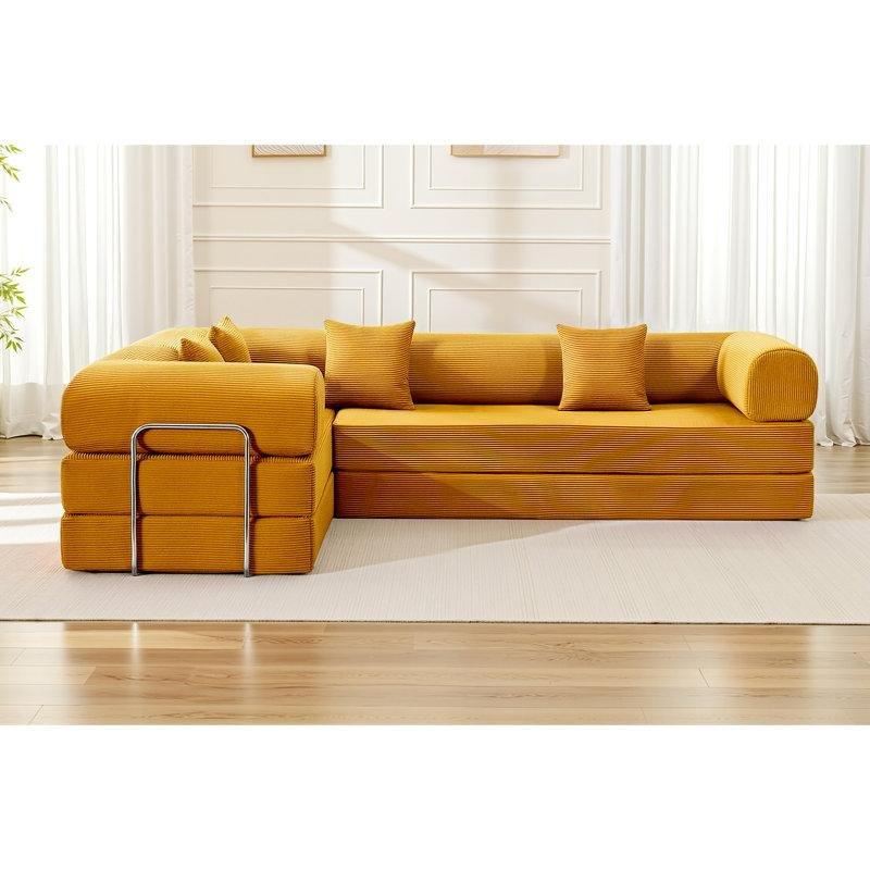 Kadife Kumaş Modüler Yataklı Altı Kişilik Koltuk - 200x92x71 cm - 194808