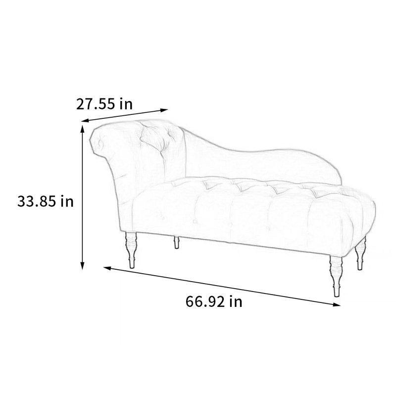 Kadife Masif Ahşap Ayaklı Kapitoneli Ergonomik Josephine Koltuk - 170x70x86 cm - 190205