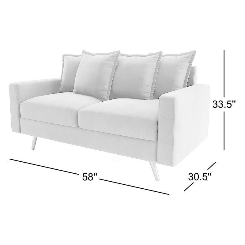 Kadife Masif Ahşap Kare Kolçaklı İkili Koltuk - 148 cm - 206805