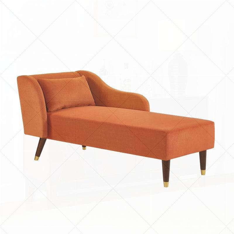 Kadife Tek Kollu Gold Detaylı Ahşap Ayaklı Josephine Koltuk - 142x75 cm - 190793