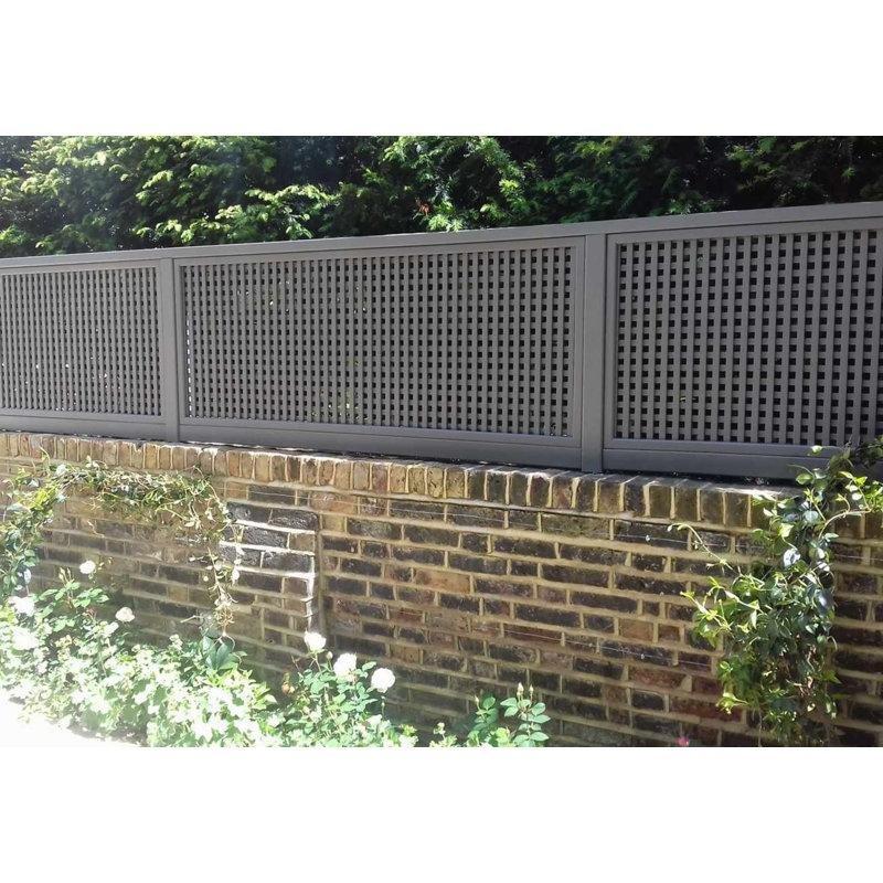 Kahverengi Ahşap Ayaklı ve Duvara Monte Edilebilir Kafesli Bahçe Paravanı 2li Set - 183x92 cm - 173074