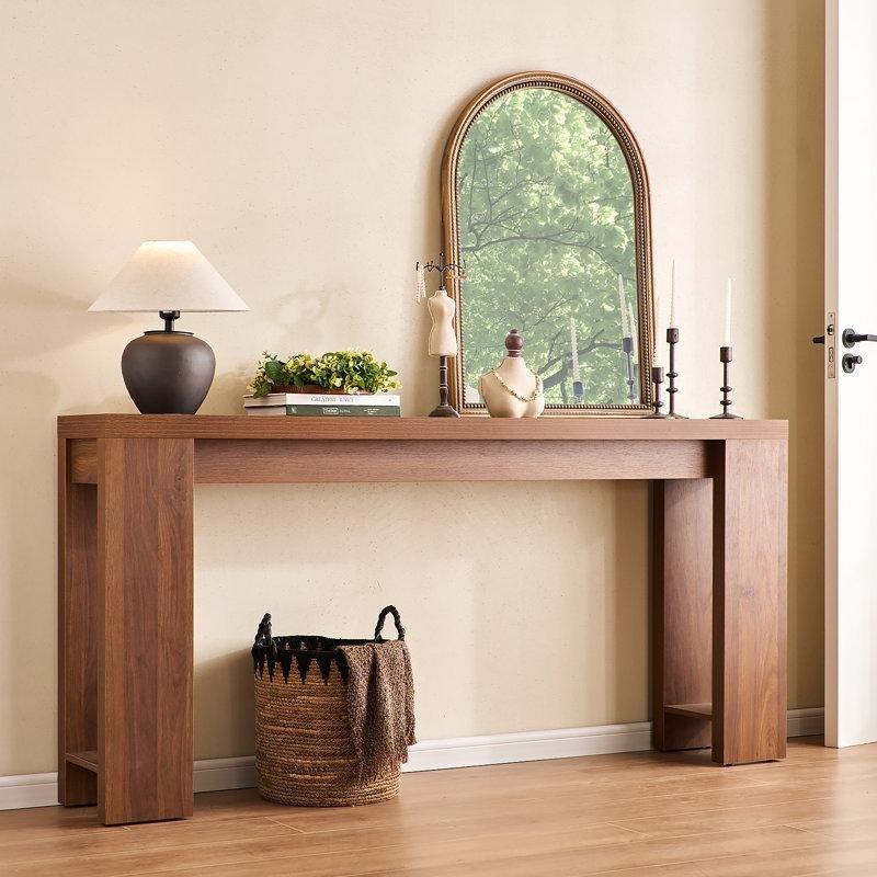 Kahverengi Ahşap Ekstra Uzun Kır Evi Tarzı Koltuk Arkası Dresuar - 180 cm - 218203