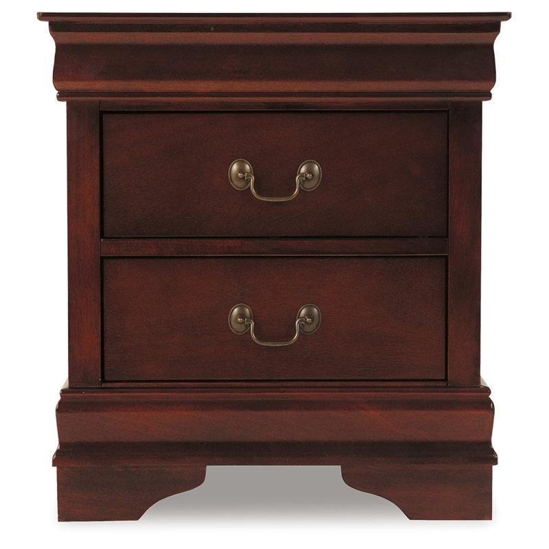 Kahverengi Ahşap İki Çekmeceli Louis Philippe Tarzı Komodin - 55 cm - 222773