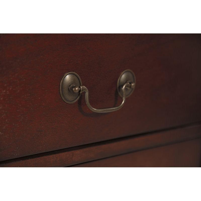 Kahverengi Ahşap İki Çekmeceli Louis Philippe Tarzı Komodin - 55 cm - 222773