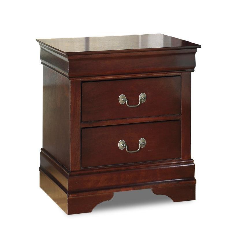 Kahverengi Ahşap İki Çekmeceli Louis Philippe Tarzı Komodin - 55 cm - 222773