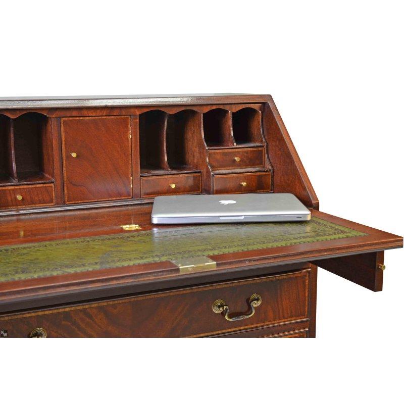 Kahverengi Ahşap İngiliz Tarzı Sekreter Vintage Çalışma Masası - 234968