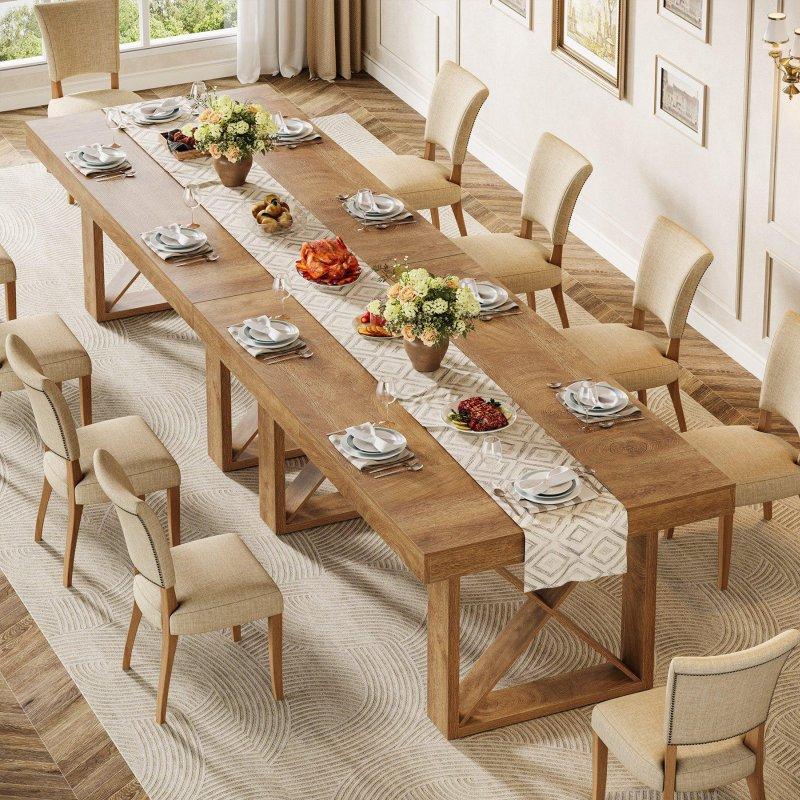 Kahverengi Ahşap Kır Evi Tasarımı Bohem Yemek Masası - 160x80 cm - 236605