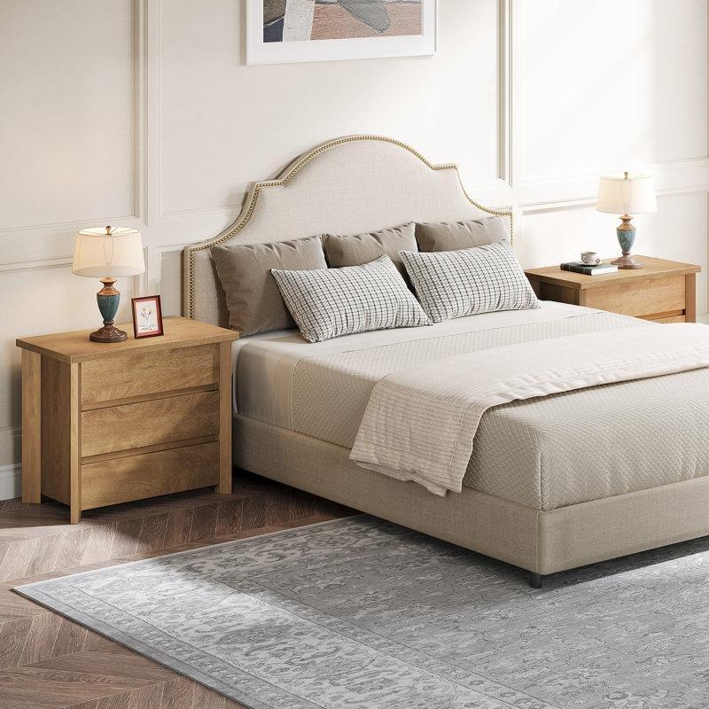 Kahverengi Ahşap Rustik Üç Çekmeceli Geniş Komodin - 81x46x68 cm - 223450