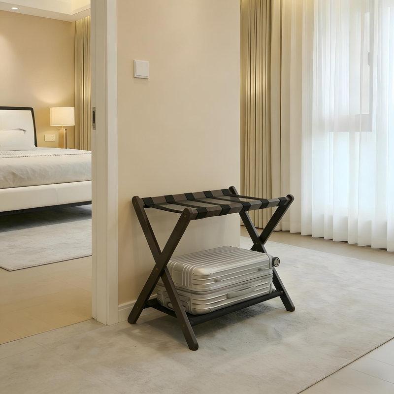 Kahverengi Bambu Katlanabilir Raflı Valiz Sehpası - 68x52 cm - 186738 Kahverengi Bambu Katlanabilir Raflı Valiz Sehpası - 68x52 cm - 186738