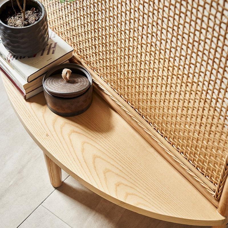 Kahverengi Bambu Rattan Raflı El Örgüsü Paravan - 140x90 cm - 184355