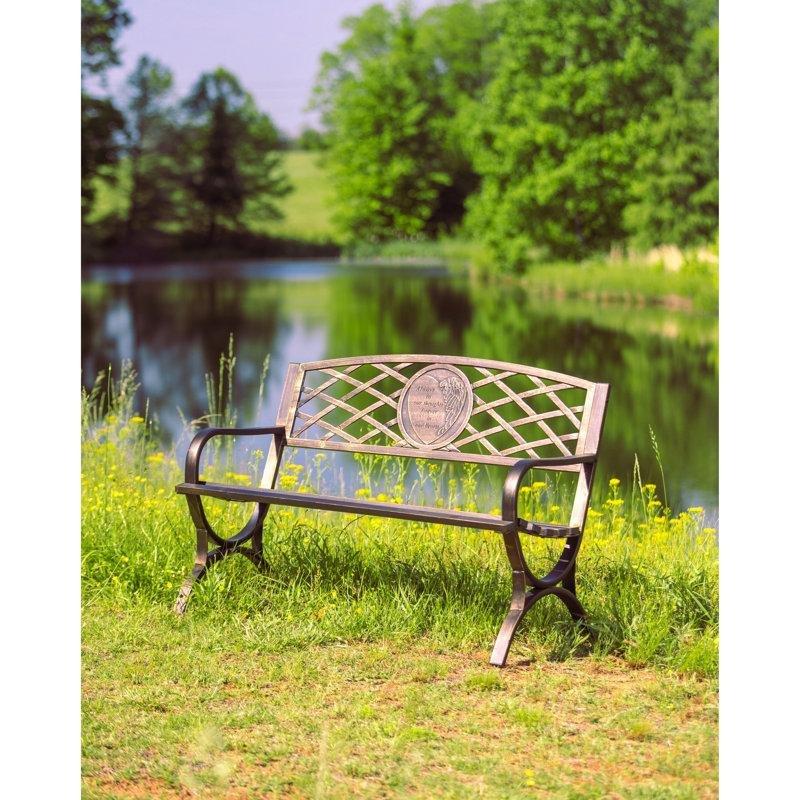 Kahverengi Demir Eskitme Tasarımlı Bahçe Bankı - 114 cm - 172509