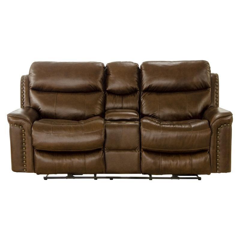 Kahverengi Deri Elektrikli Mekanizmalı Konsollu USB Girişli İkili Koltuk - 191x103x106 cm - 205506