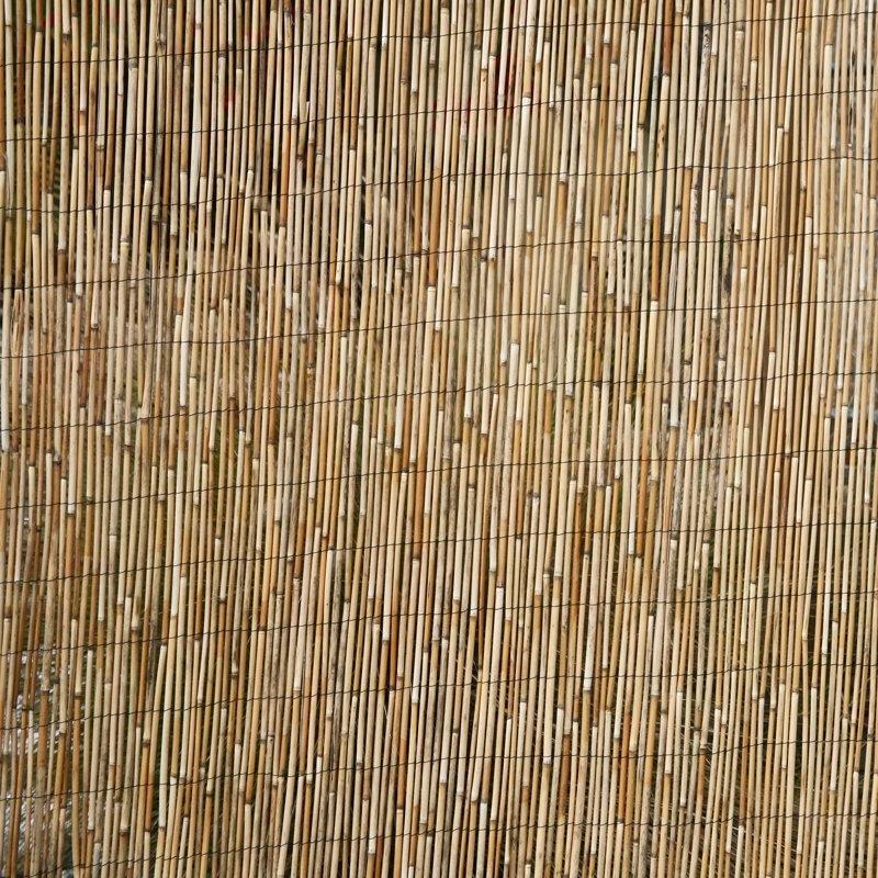 Kahverengi Doğal Kalın Kamış Rulo Dekoratif Balkon Çiti - 183x488 cm - 174680
