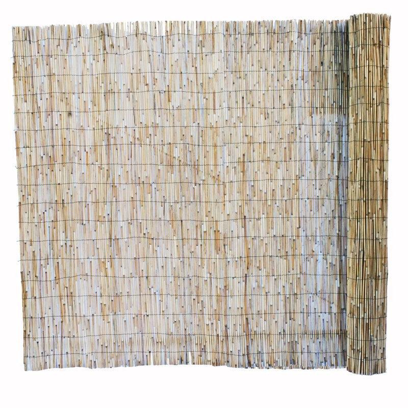 Kahverengi Doğal Kalın Kamış Rulo Dekoratif Balkon Çiti - 183x488 cm - 174680