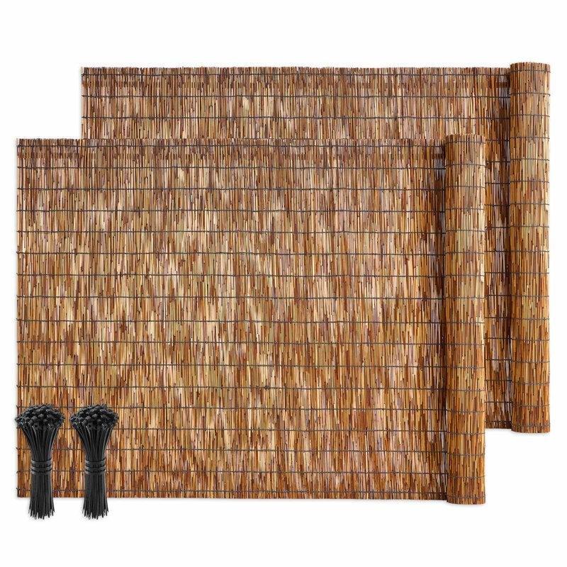 Kahverengi Doğal Kamış Rulo Mahremiyet Sağlayan Balkon Çiti - 500x122 cm - 174614