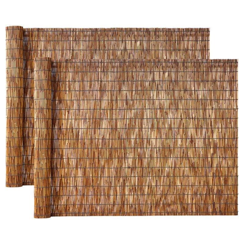 Kahverengi Doğal Kamış Rulo Mahremiyet Sağlayan Balkon Çiti - 500x122 cm - 174614
