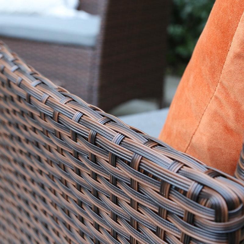 Kahverengi El Örgüsü Rattan Depolamalı 4 Kişilik Bahçe Takımı - 211287