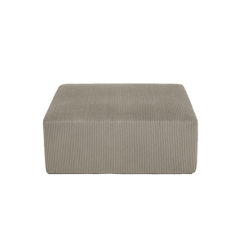 Kahverengi Fitilli Kadife Modüler Ayak Uzatma Pufu - 102x82 cm - 165292