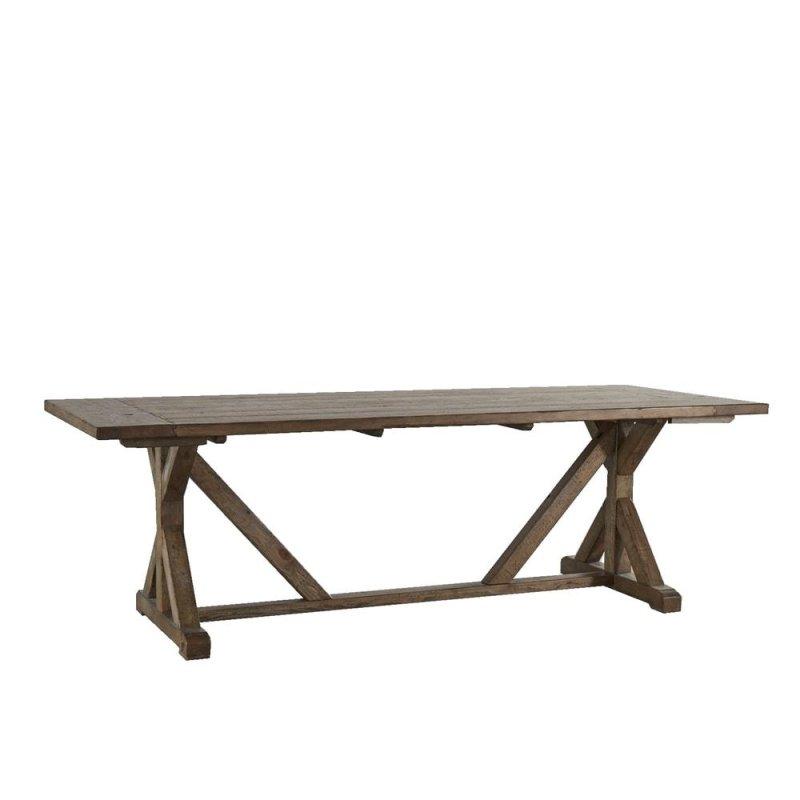 Kahverengi Geri Kazanılmış Masif Çam Payandalı Bohem Yemek Masası - 246x101 cm - 238140