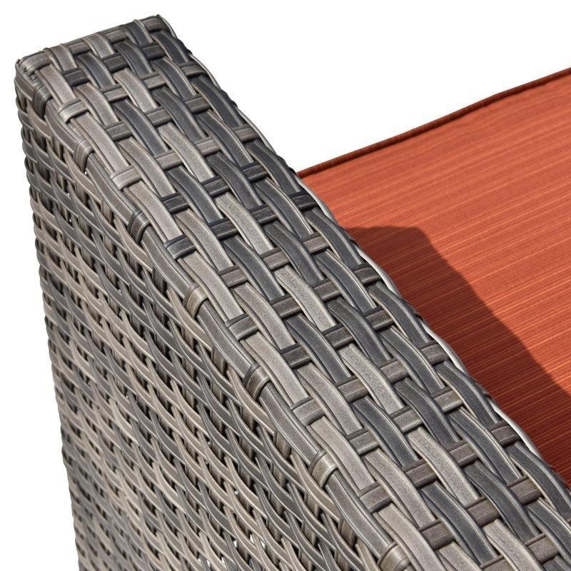 Kahverengi-Gri Rattan Ateş Çukurlu 4 Kişilik Bahçe Takımı - 209903