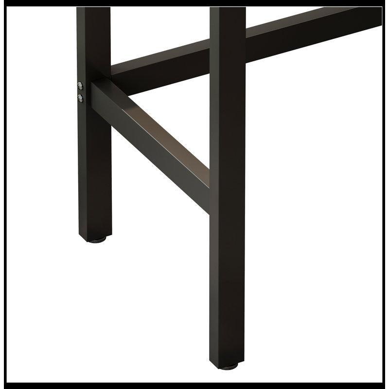 Kahverengi Gri ve Siyah MDF ve Metal 3 Tabureli Bar Masası - 153x41x90 cm - 231356