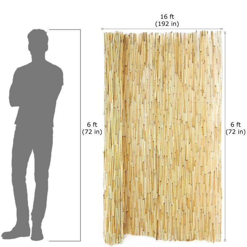Kahverengi Kamış Rulo Dekoratif 2li Set Balkon Çiti - 183x488 cm - 174694