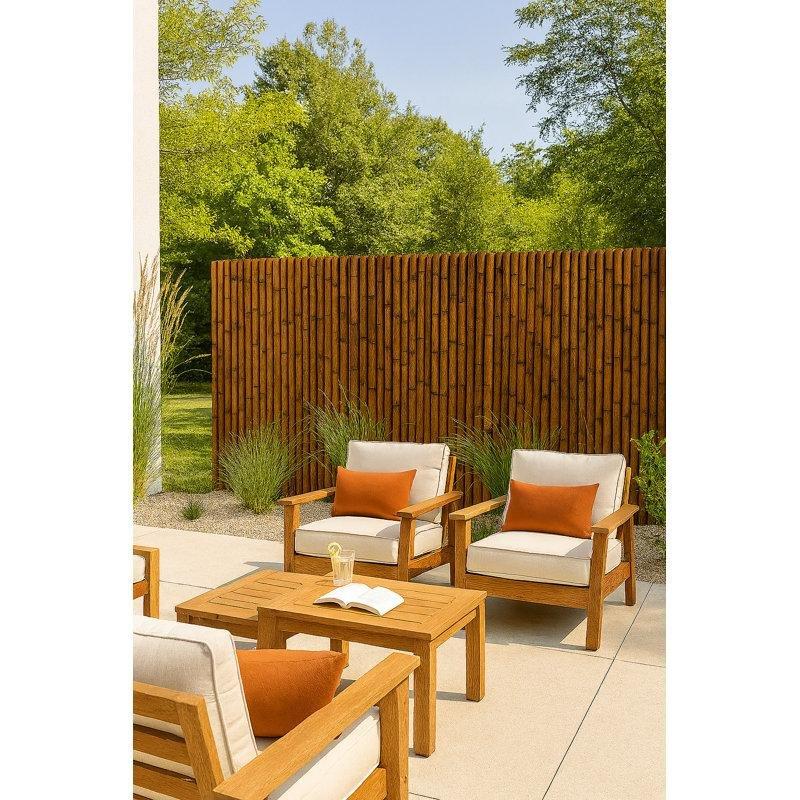 Kahverengi Karbonize Bambu Rulo Balkon Çiti - 183x122 cm - 174648