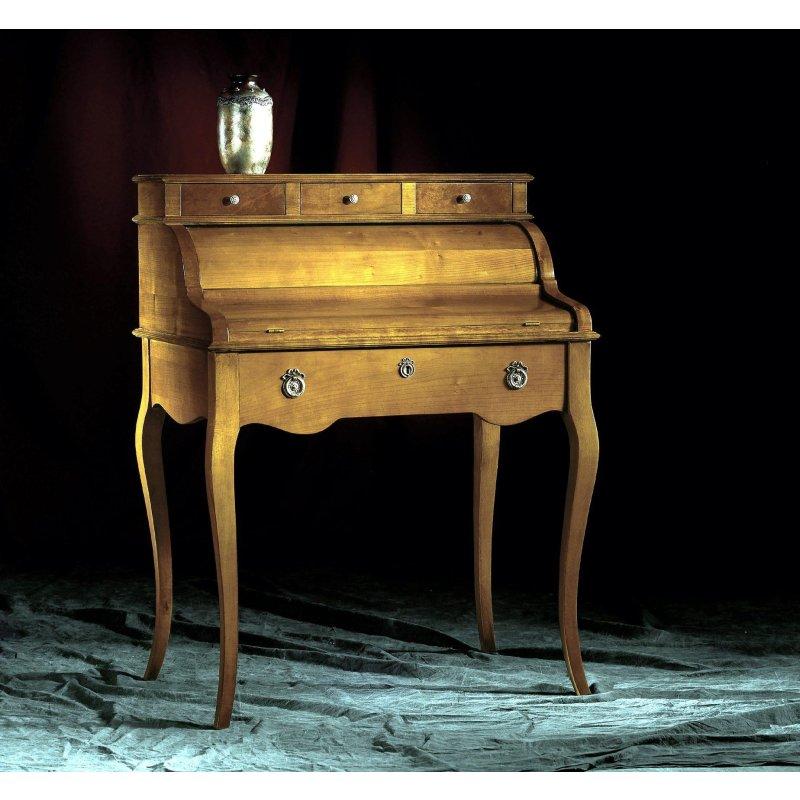 Kahverengi Kayın Ağacı 4 Çekmeceli Klasik Vintage Çalışma Masası - 82x54x104 cm - 235108