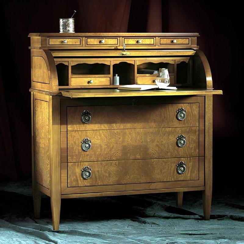 Kahverengi Kayın Ağacı 9 Çekmeceli Vintage Çalışma Masası - 96x48x106 cm - 235068