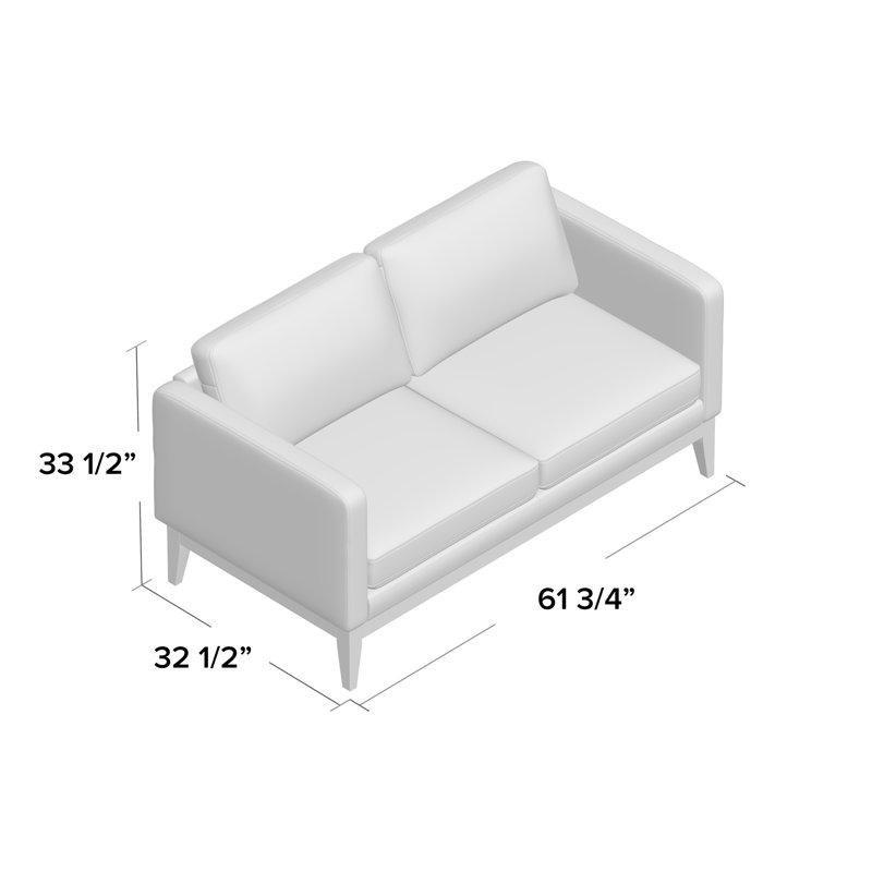 Kahverengi Keten Masif Ahşap Kare Kolçaklı İkili Koltuk - 157x83x86 cm - 207238