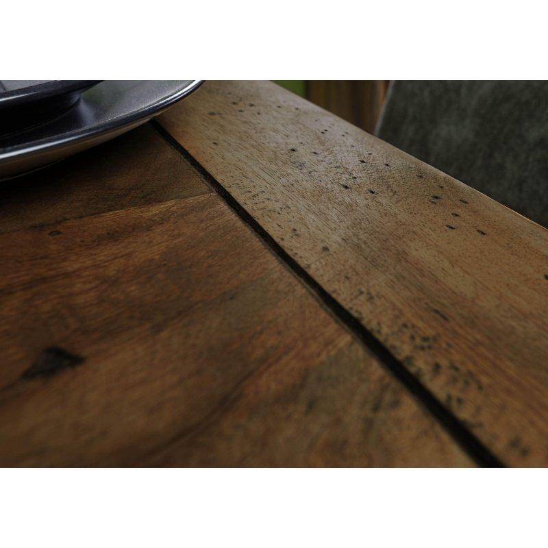 Kahverengi Mango Ağacı ve Metal Endüstriyel Tasarım Bohem Yemek Masası - 160x90x76 cm - 235922