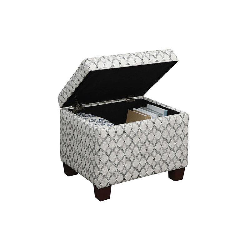 Kahverengi Masif Ahşap Ayaklı Sandıklı Döşemeli Puf - 55x46 cm - 165139
