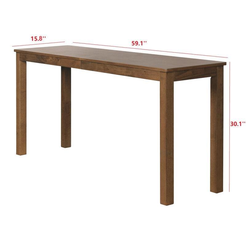 Kahverengi Masif Ahşap Ayaklı Vintage Çalışma Masası - 151x41 cm - 234141