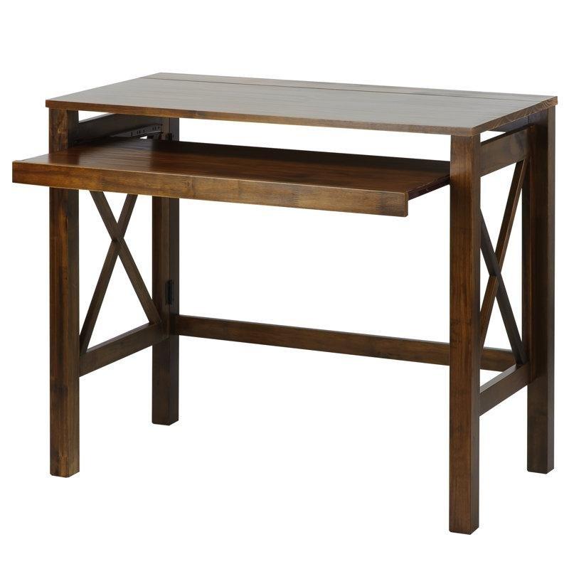 Kahverengi Masif Ahşap Katlanabilir Klavyelikli Vintage Çalışma Masası - 92 cm - 234059