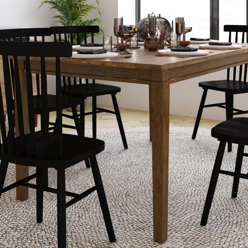 Kahverengi Masif Ahşap Konik Ayaklı Bohem Yemek Masası - 153 cm - 237664