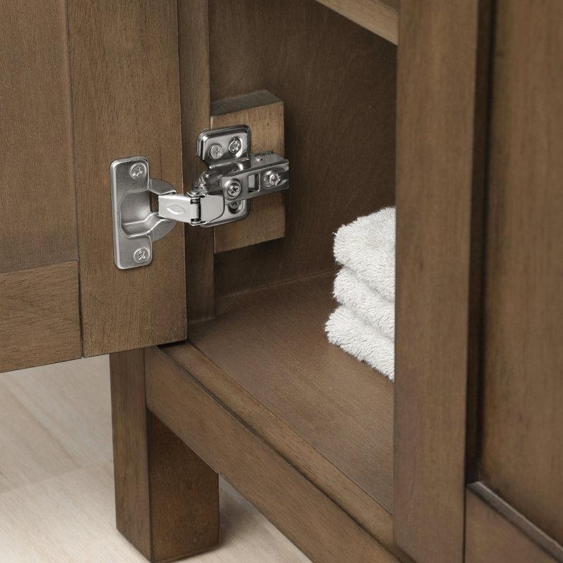 Kahverengi Masif Ahşap Mermer Tezgahlı Yavaş Kapanır Çekmeceli Banyo Lavabo Dolabı - 123 cm - 200678