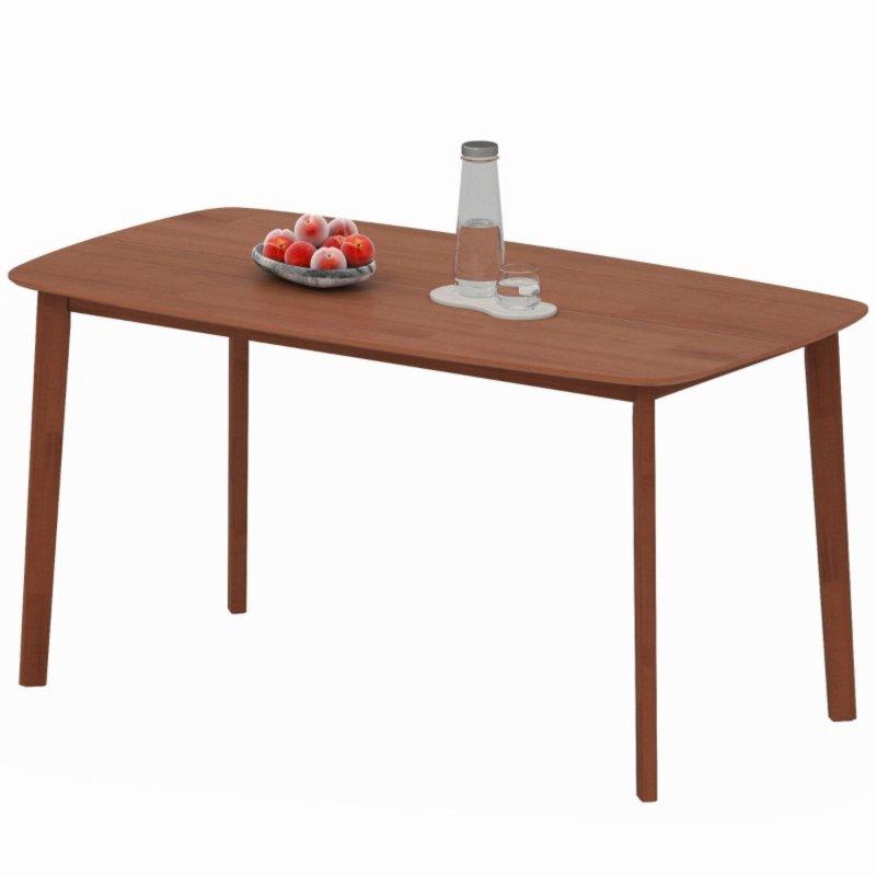 Kahverengi Masif Ahşap Yuvarlak Köşeli 6 Kişilik Bohem Yemek Masası - 150x80 cm - 235445