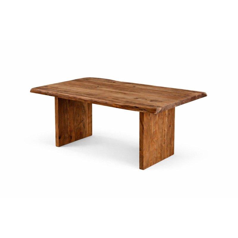 Kahverengi Masif Akasya Ağaç Kenarlı Bohem Yemek Masası - 140x90 cm - 235882