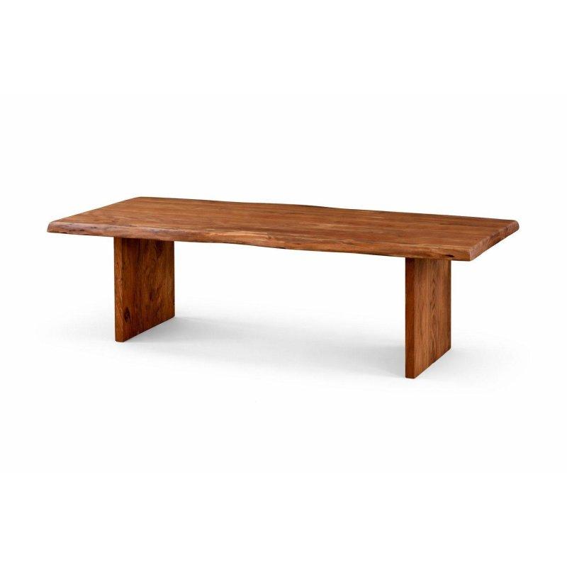 Kahverengi Masif Akasya Ağaç Kenarlı Bohem Yemek Masası - 140x90 cm - 235882